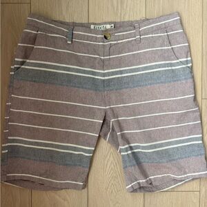 Ezekiel Men’s Shorts Size 38 Brown Maroon Gray Striped